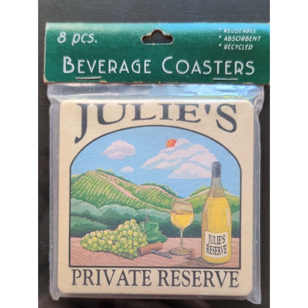 JULIE'S Private Reserve Cardboard Beverage Coasters - Set of 8